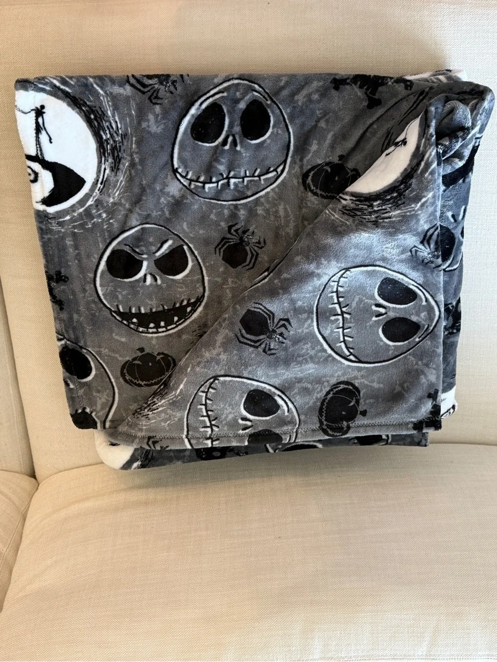 King Size Nightmare Before Christmas Jack Skellington Plush Throw